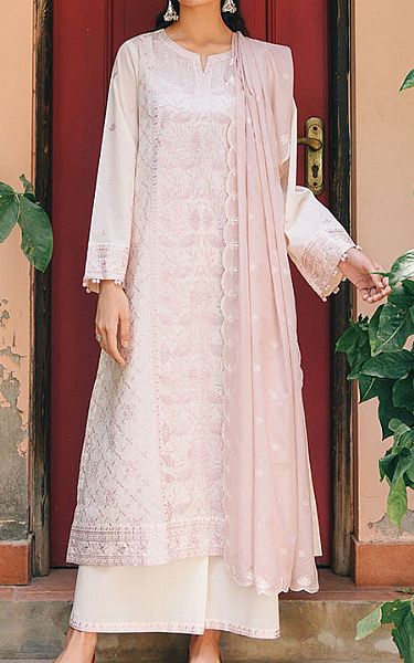 Image White/Pink Lawn Suit | Pakistani Lawn Dress in USA- Image 1