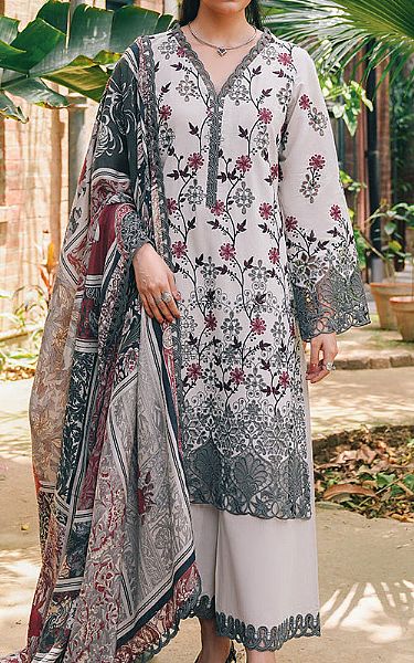 Image Stone Beige Lawn Suit | Pakistani Lawn Dress in USA- Image 1