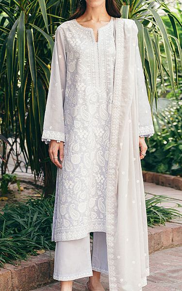 Image Cadet Grey Voile Suit | Pakistani Lawn Dress in USA- Image 1