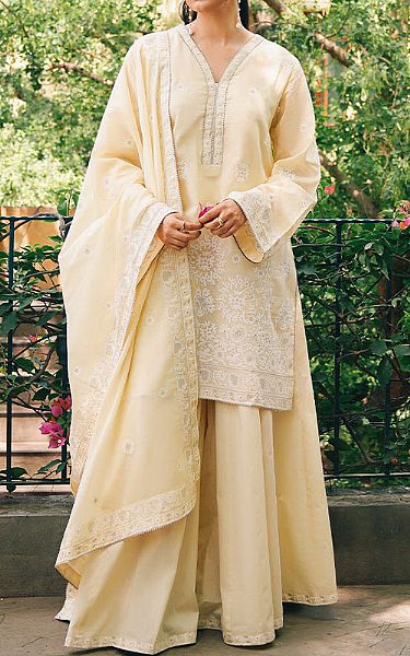 Image Cream Voile Suit | Pakistani Lawn Dress in USA- Image 1