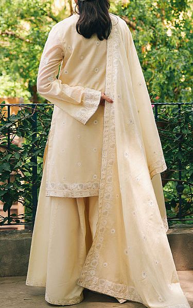 Image Cream Voile Suit | Pakistani Lawn Dress in USA- Image 2