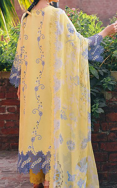Image Yellow/Blue Lawn Suit | Pakistani Lawn Dress in USA- Image 2