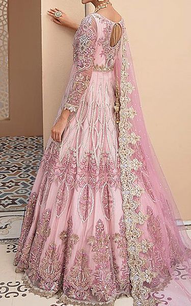 Imrozia Baby Pink Net Suit | Pakistani Dresses in USA- Image 2
