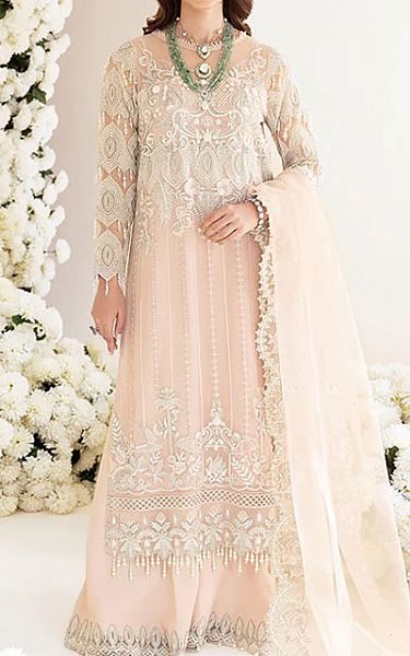 Imrozia Ivory Chiffon Suit | Pakistani Wedding Dresses- Image 1
