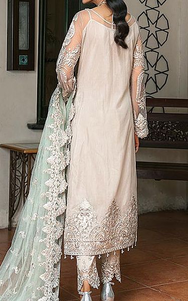 Imrozia Silver Net Suit | Pakistani Dresses in USA- Image 2