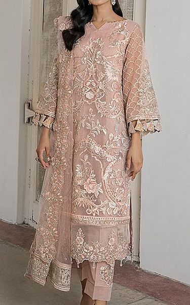 Imrozia Beige Organza Suit | Pakistani Dresses in USA- Image 1