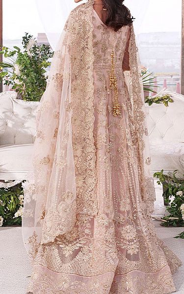 Imrozia Peach Net Suit | Pakistani Embroidered Chiffon Dresses USA- Image 2