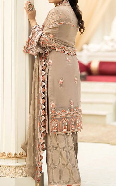 Imrozia Rodeo Dust Organza Suit | Pakistani Embroidered Chiffon Dresses- Image 2