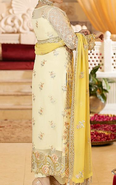 Imrozia Golden Sand Chiffon Suit | Pakistani Embroidered Chiffon Dresses- Image 2