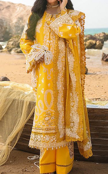 Imrozia Mustard Lawn Suit | Pakistani Lawn Dress in USA- Image 1