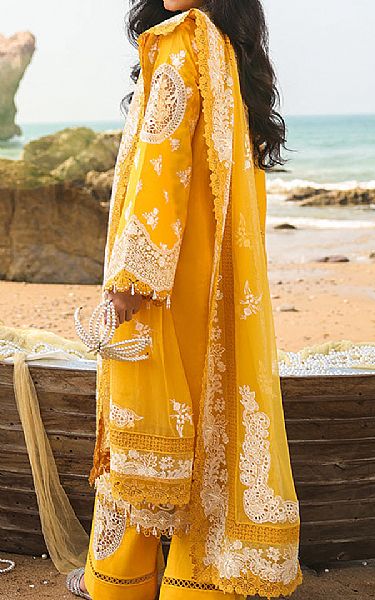 Imrozia Mustard Lawn Suit | Pakistani Lawn Dress in USA- Image 2