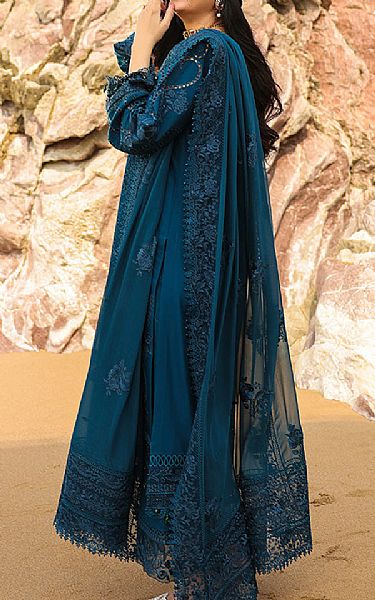 Imrozia Teal Blue Lawn Suit | Pakistani Lawn Dress in USA- Image 2