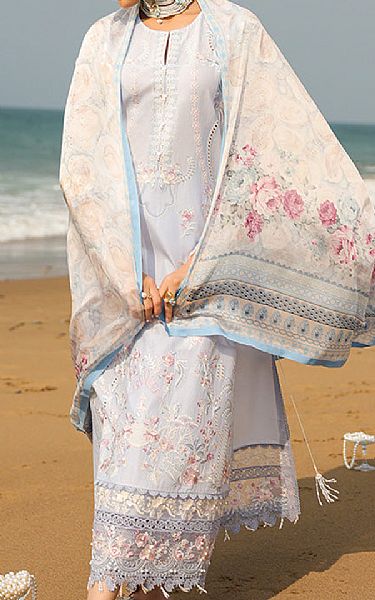 Imrozia Powder Blue Lawn Suit | Pakistani Lawn Dress in USA- Image 1