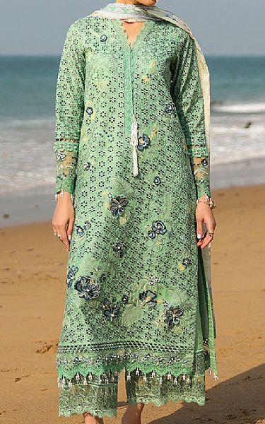 Imrozia Mint Green Lawn Suit | Pakistani Lawn Dress in USA- Image 1