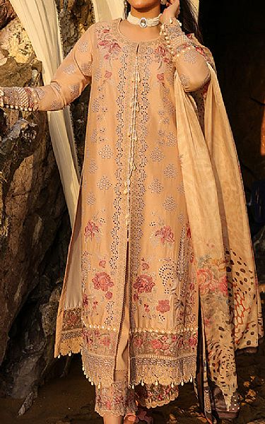 Imrozia Peach Lawn Suit | Pakistani Lawn Dress in USA- Image 1