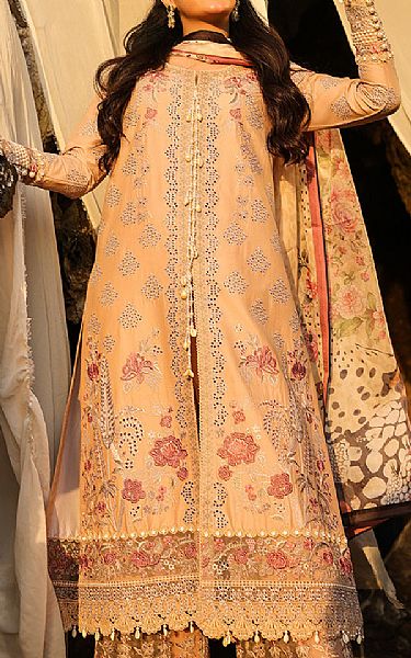 Imrozia Peach Lawn Suit | Pakistani Lawn Dress in USA- Image 2