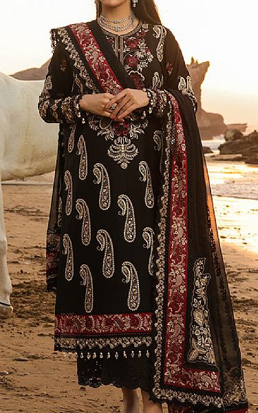 Imrozia Black Lawn Suit | Pakistani Lawn Dress in USA- Image 1