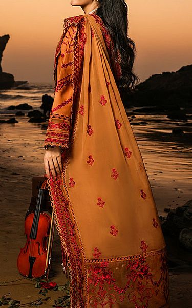 Imrozia Bright Orange Lawn Suit | Pakistani Lawn Dress in USA- Image 2