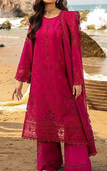 Imrozia Fuchsia Pink Lawn Suit | Pakistani Lawn Dress in USA- Image 1