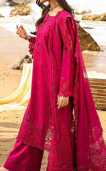 Imrozia Fuchsia Pink Lawn Suit | Pakistani Lawn Dress in USA- Image 2