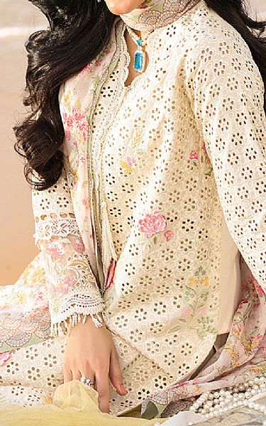 Imrozia Ivory Lawn Suit | Pakistani Lawn Dress in USA- Image 2