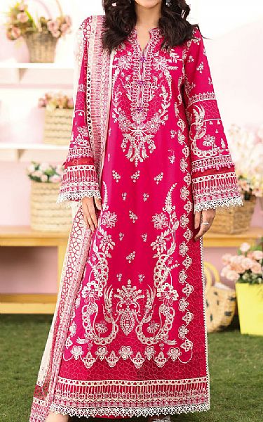 Imrozia Hot Pink Lawn Suit | Pakistani Lawn Dress in USA- Image 1