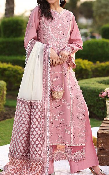 Imrozia Tea Pink Lawn Suit | Pakistani Lawn Dress in USA- Image 1