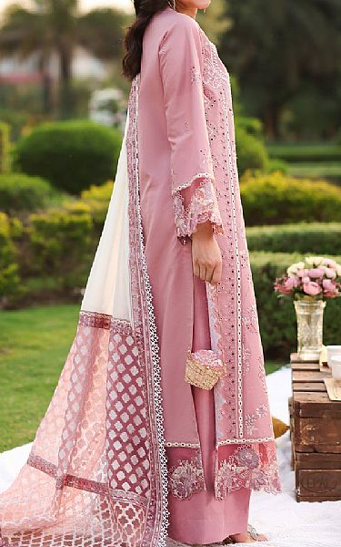 Imrozia Tea Pink Lawn Suit | Pakistani Lawn Dress in USA- Image 2