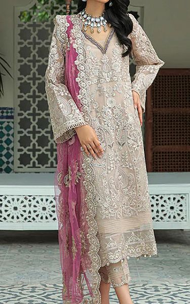 Imrozia Ivory Organza Suit | Pakistani Dresses in USA- Image 1