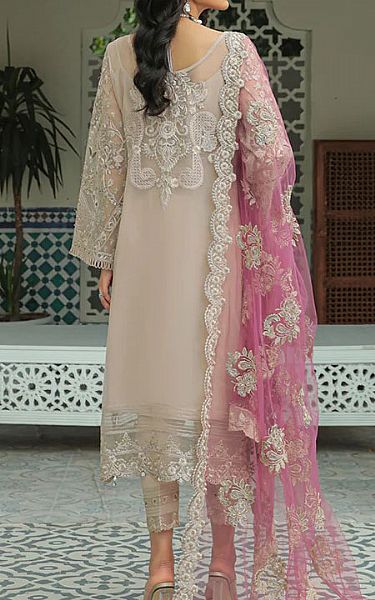 Imrozia Ivory Organza Suit | Pakistani Dresses in USA- Image 2