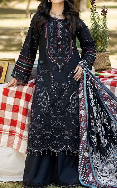Imrozia Black Lawn Suit | Pakistani Lawn Suits- Image 1