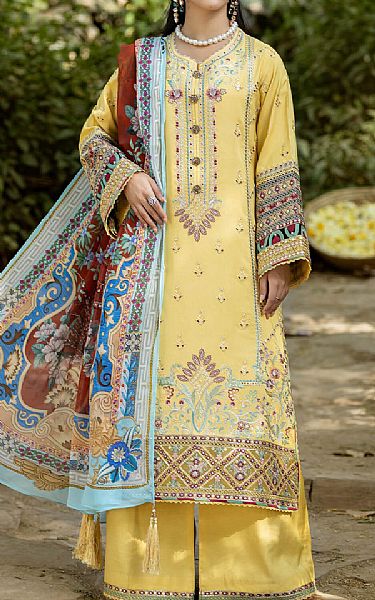 Imrozia Golden Sand Lawn Suit | Pakistani Lawn Suits- Image 1