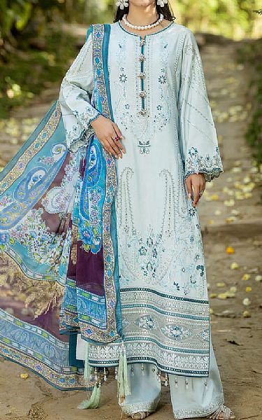 Imrozia Sea Blue Mist Lawn Suit | Pakistani Lawn Suits- Image 1