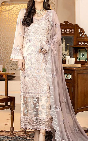Imrozia Off-white Chiffon Suit | Pakistani Dresses in USA- Image 1