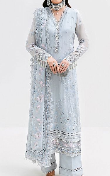 Imrozia Pale Aqua Georgette Suit | Pakistani Embroidered Chiffon Dresses USA- Image 1