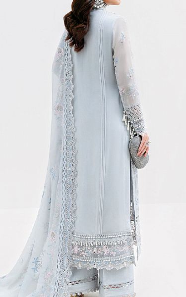 Imrozia Pale Aqua Georgette Suit | Pakistani Embroidered Chiffon Dresses USA- Image 2