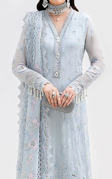 Imrozia Pale Aqua Georgette Suit | Pakistani Embroidered Chiffon Dresses USA- Image 3