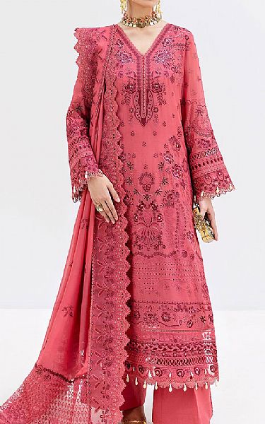 Imrozia Light Carmine Pink Georgette Suit | Pakistani Embroidered Chiffon Dresses USA- Image 1