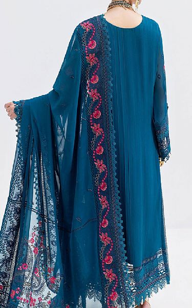 Imrozia Denim Blue Georgette Suit | Pakistani Embroidered Chiffon Dresses USA- Image 2