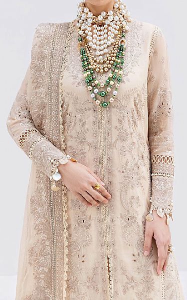Imrozia Ivory Georgette Suit | Pakistani Embroidered Chiffon Dresses USA- Image 3