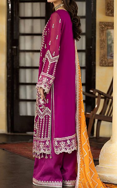 Imrozia Solid Pink Chiffon Suit | Pakistani Embroidered Chiffon Dresses- Image 2