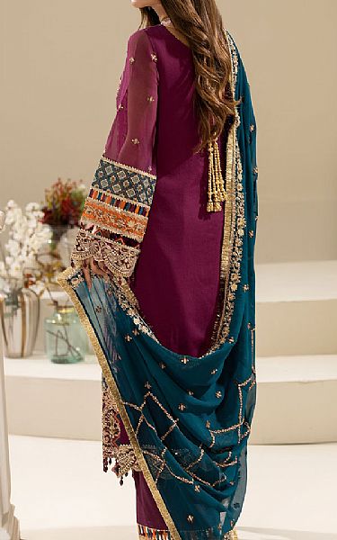 Imrozia Egg Plant Chiffon Suit | Pakistani Embroidered Chiffon Dresses USA- Image 2