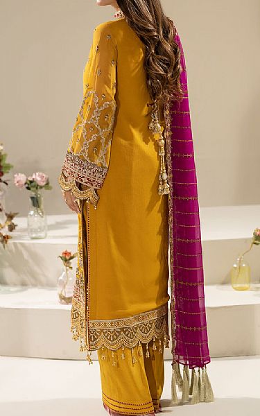 Imrozia Mustard Chiffon Suit | Pakistani Embroidered Chiffon Dresses USA- Image 2