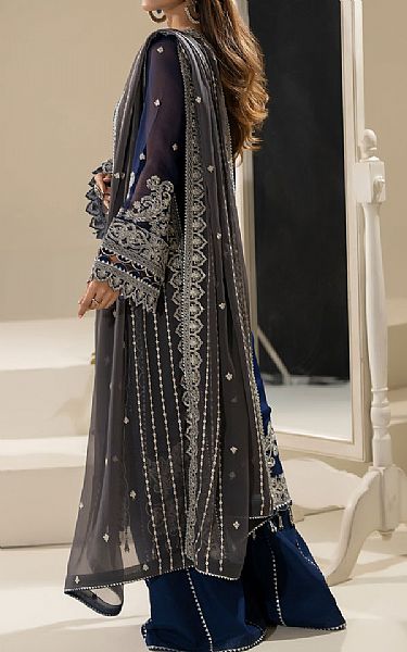Imrozia Navy Blue Chiffon Suit | Pakistani Embroidered Chiffon Dresses USA- Image 2