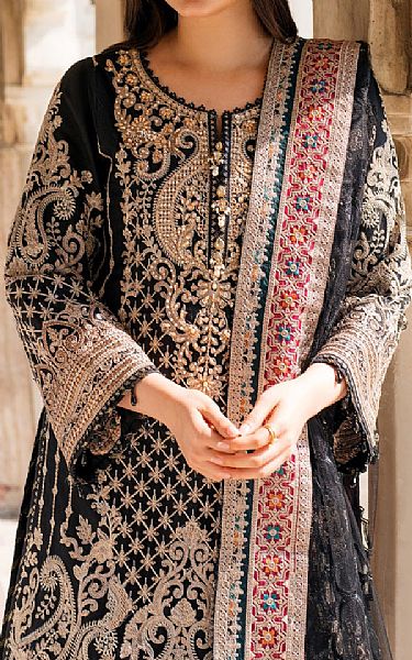 Imrozia Black Net Suit | Pakistani Embroidered Chiffon Dresses USA- Image 3
