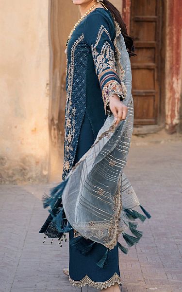 Imrozia Blue Dianne Organza Suit | Pakistani Embroidered Chiffon Dresses USA- Image 2