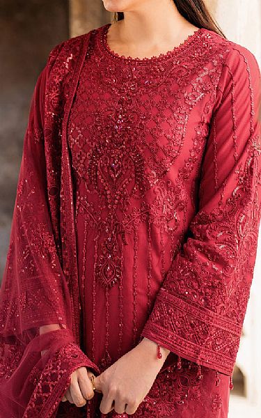 Imrozia Cardinal Net Suit | Pakistani Embroidered Chiffon Dresses USA- Image 3