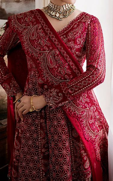 Imrozia Wine Red Chiffon Suit | Pakistani Embroidered Chiffon Dresses USA- Image 2