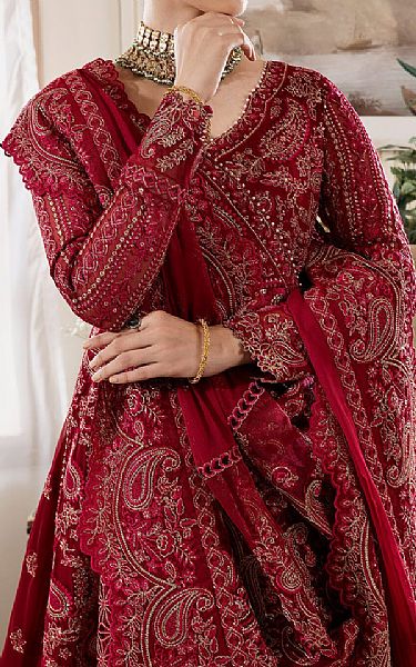 Imrozia Wine Red Chiffon Suit | Pakistani Embroidered Chiffon Dresses USA- Image 3