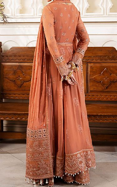 Imrozia Dark Peach Chiffon Suit | Pakistani Embroidered Chiffon Dresses USA- Image 2